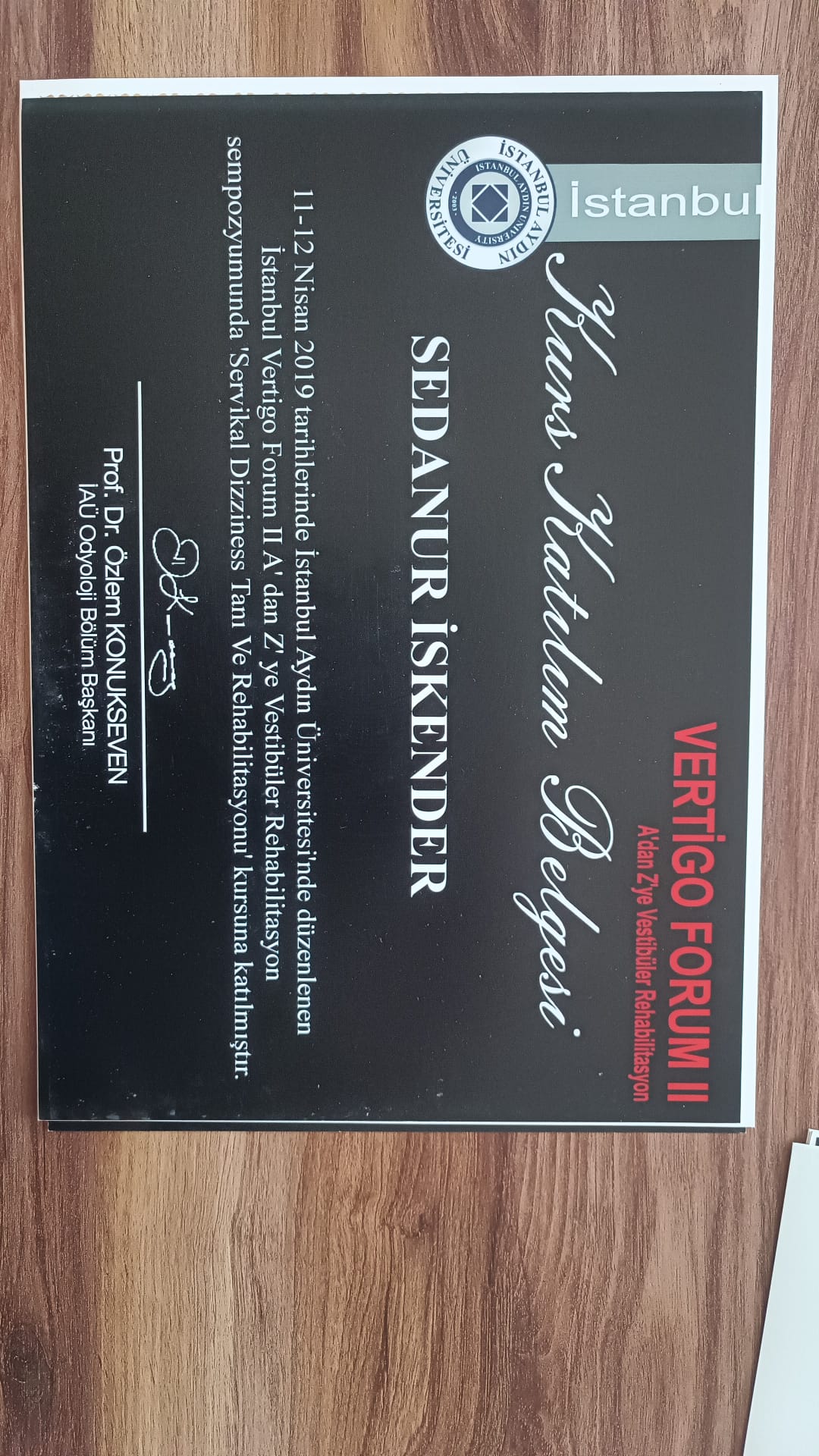 kurs katılım belgesi